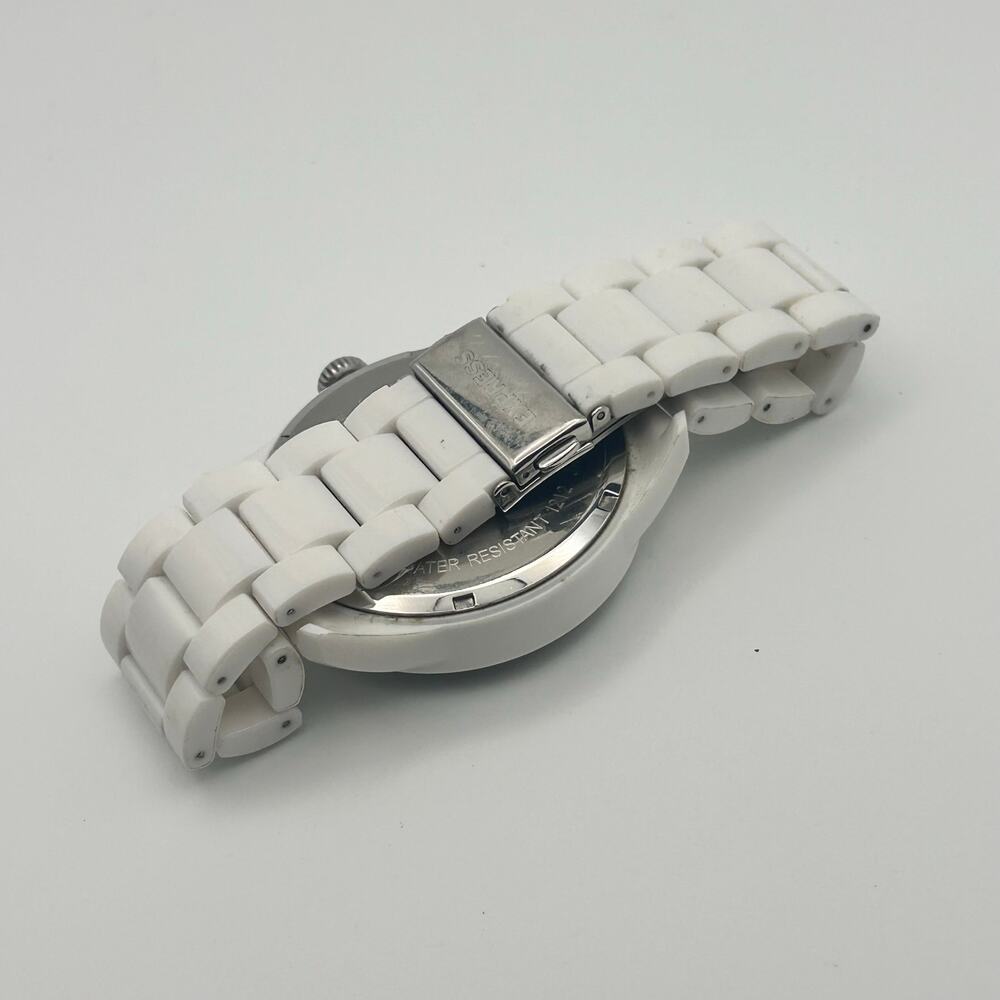 EXPRESS White Stainless Steel 44mm Women’s Watch Working New Battery - Picture 7 of 8